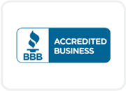 A blue and white logo for the better business bureau.