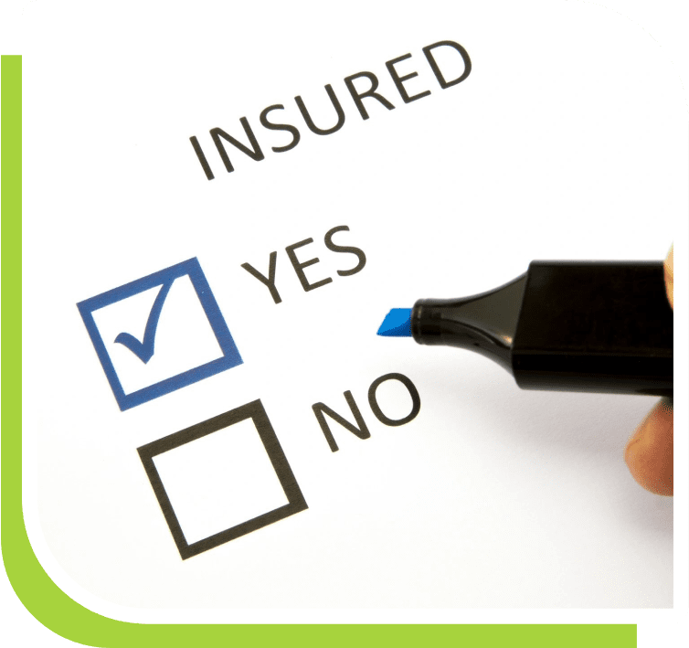 A person is filling out an insured form.